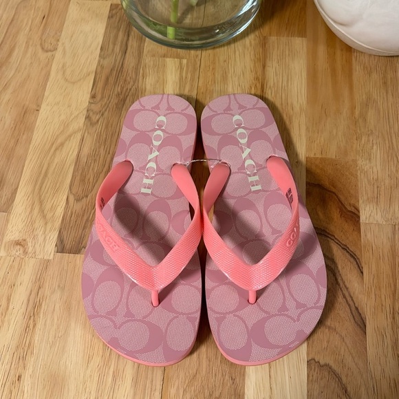 Coach Shoes - Coach Zak Signature Flip Flop - Pink - Sizes 6B